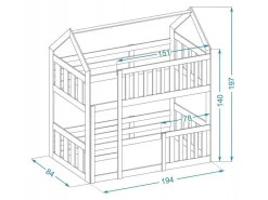 Køjeseng Aurora 175 (Hvid)