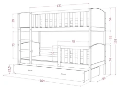 Køjeseng Aurora 113 (Hvid)