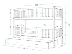 Køjeseng Aurora 104 (Hvid)
