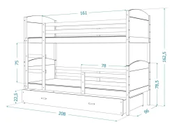 Køjeseng Aurora 103 (Hvid)