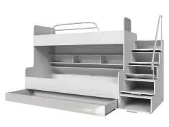 Køjeseng Campus (Hvid + Glansfuld hvid + Gloss grå)