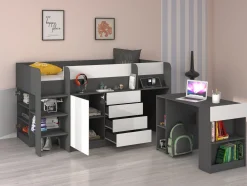 Køjeseng Gilroy 116 (Grafit + Hvid)