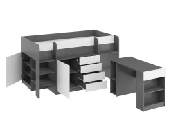 Køjeseng Gilroy 116 (Grafit + Hvid)