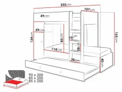 Køjeseng Hartford 360 (Artisan eg + Sort)