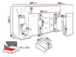 Køjeseng Hartford 364 (Beton + Wotan eg)