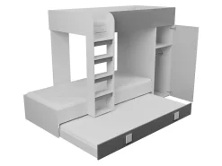 Køjeseng Hartford 191 (Hvid + Blank sort + Glansfuld hvid)