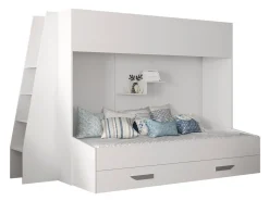 Køjeseng Hartford 357 (Hvid + Glansfuld hvid + Grå)