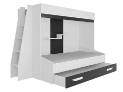Køjeseng Hartford 357 (Hvid + Glansfuld hvid + Grå)