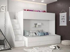 Køjeseng Hartford 356 (Hvid + Glansfuld hvid)