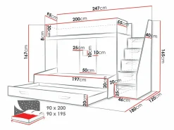 Køjeseng Hartford 356 (Hvid + Glansfuld hvid)