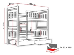 Køjeseng Vista 100 (Kashmir)