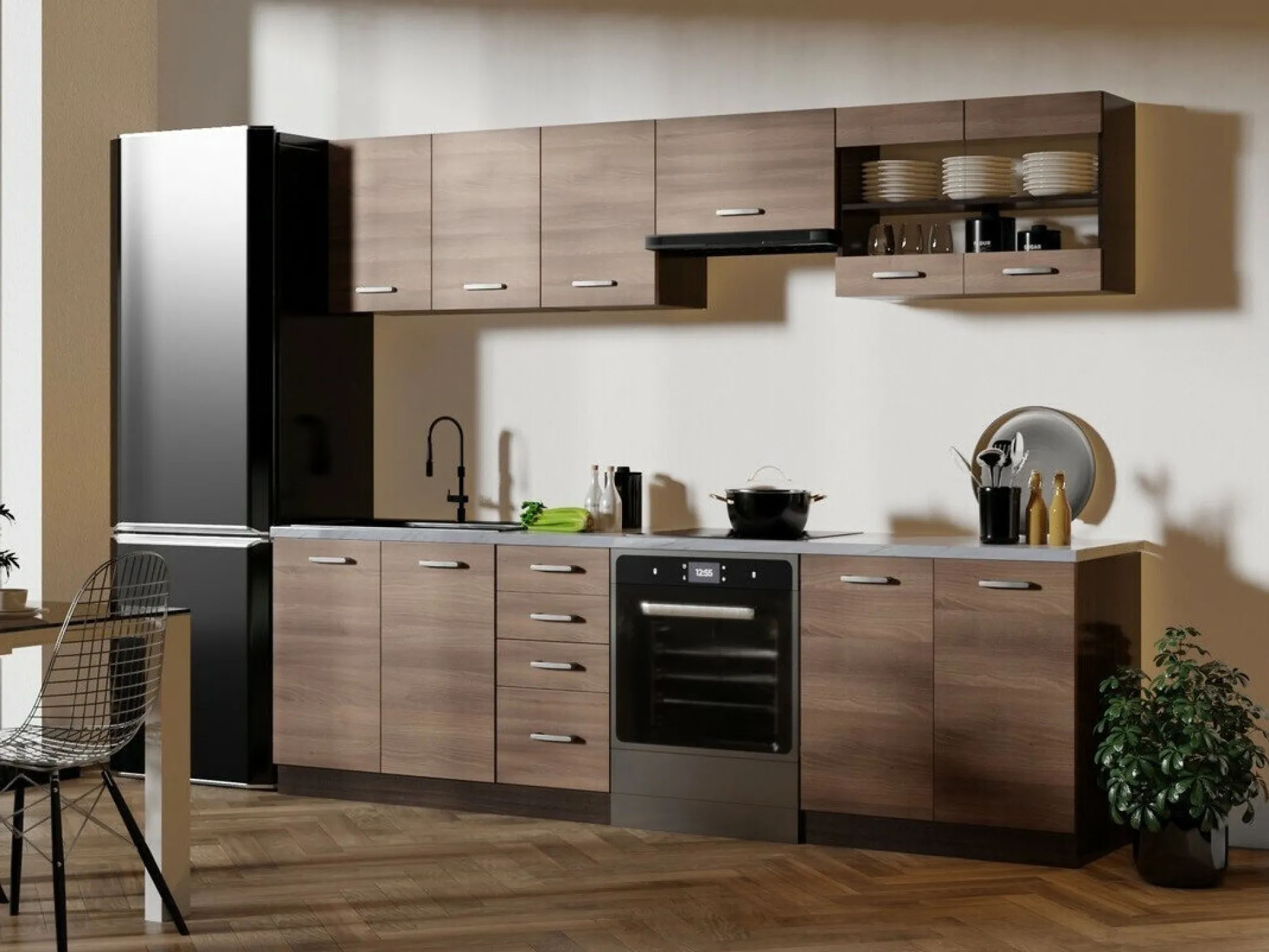 Køkkensæt Houston 1138 (Mørk eg)