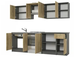 Køkkensæt Houston 856 (Wotan eg + Antracit)