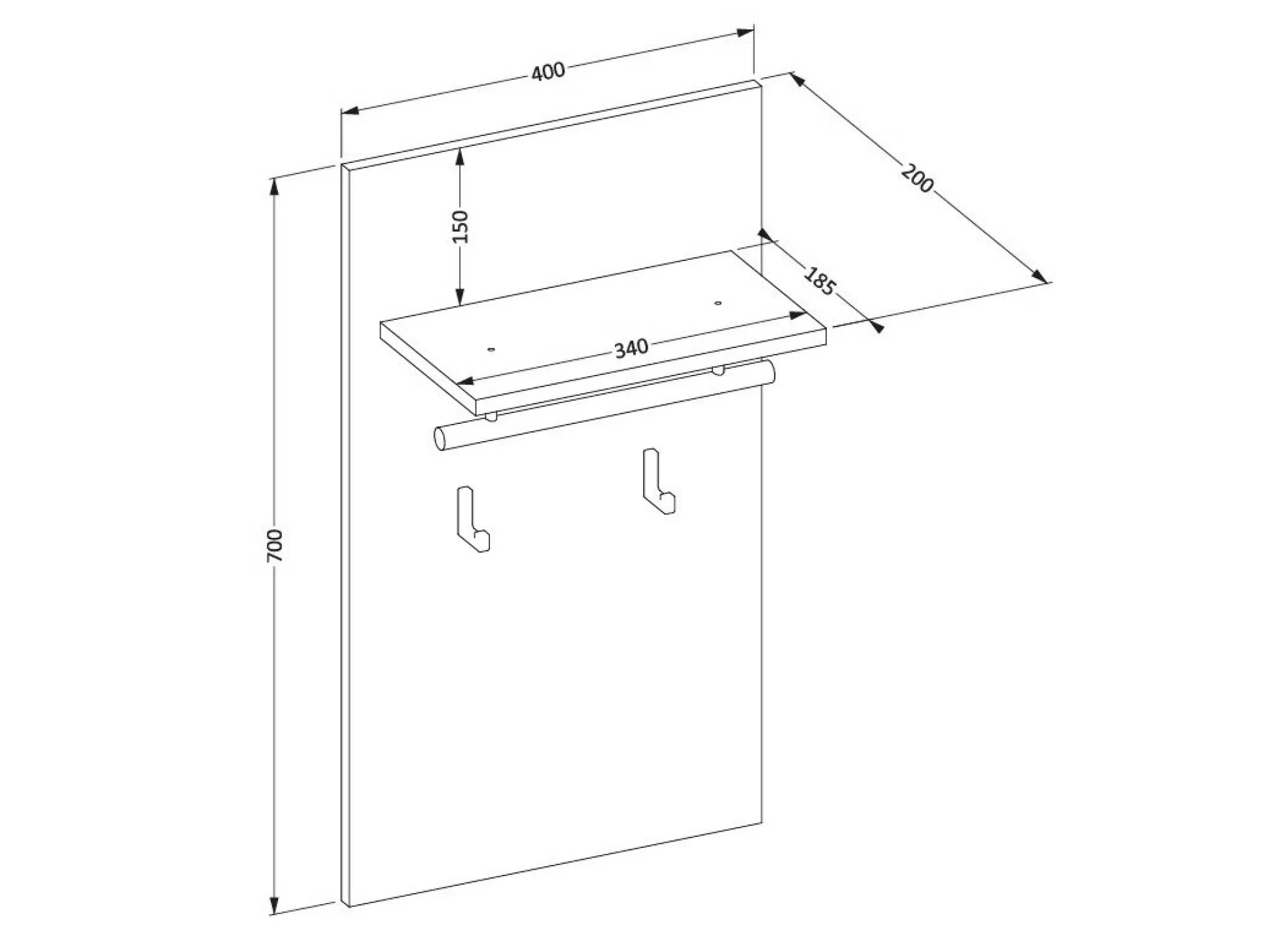 Knagerække Alfere 114 (Wotan eg)
