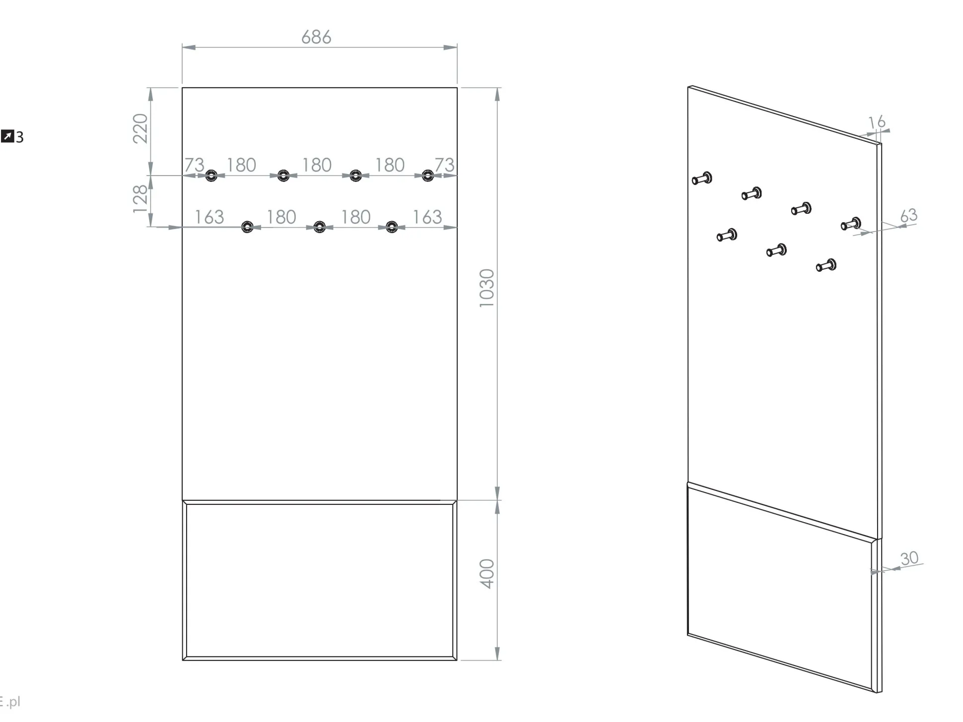 Knagerække Tivorlo 102