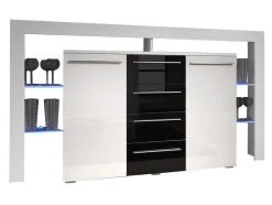 Kommode Aestas (Hvid + Blank sort)