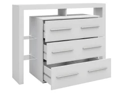 Kommode Aestas I (Hvid + Blank sort)