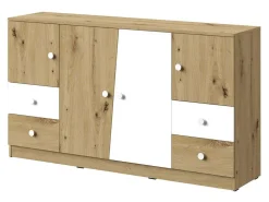 Kommode Almira 105 (Artisan eg + Hvid)