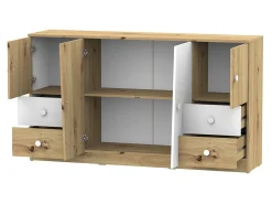 Kommode Almira 105 (Artisan eg + Hvid)