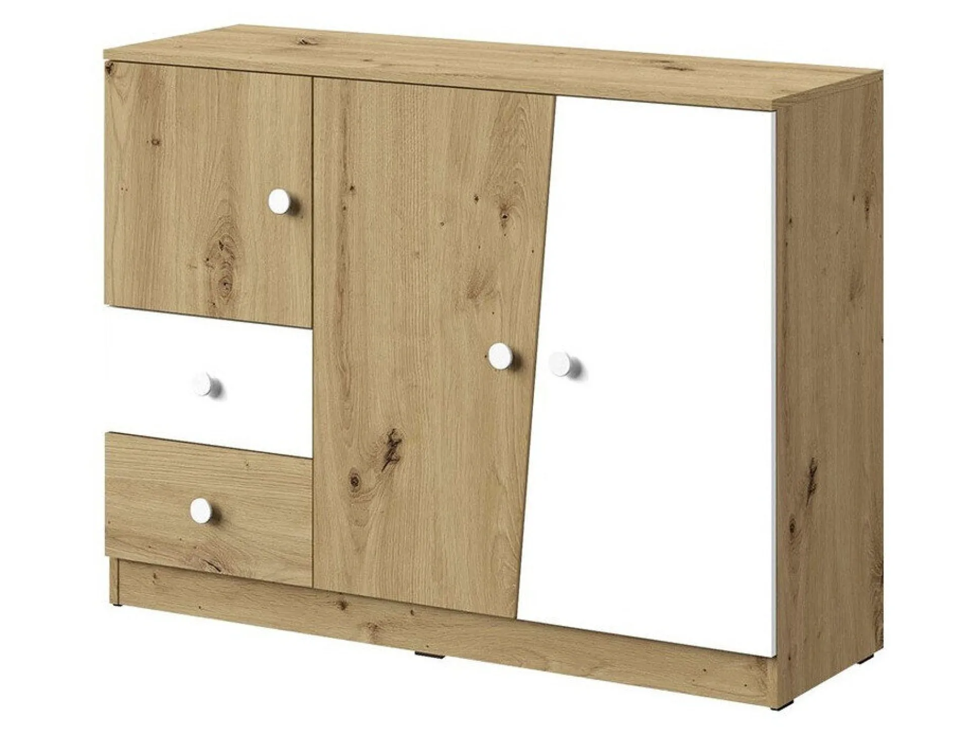 Kommode Almira 106 (Artisan eg + Hvid)