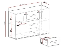 Kommode Aviseve 102 (Antracit + Hvid)
