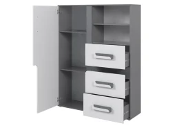 Kommode Aviseve 101 (Antracit + Hvid)