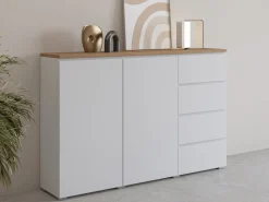 Kommode Baletu 109 (Hvid + Egetræ)