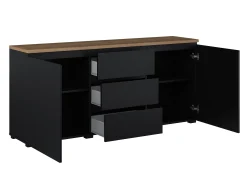 Kommode Baletu 106 (Sort + Egetræ)