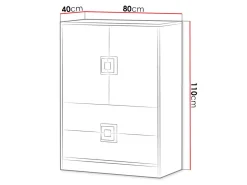 Kommode Balvire 109 (Lys eg + Hvid + Grå)