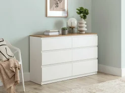 Kommode Catelbi 102 (Hvid + Egetræ)