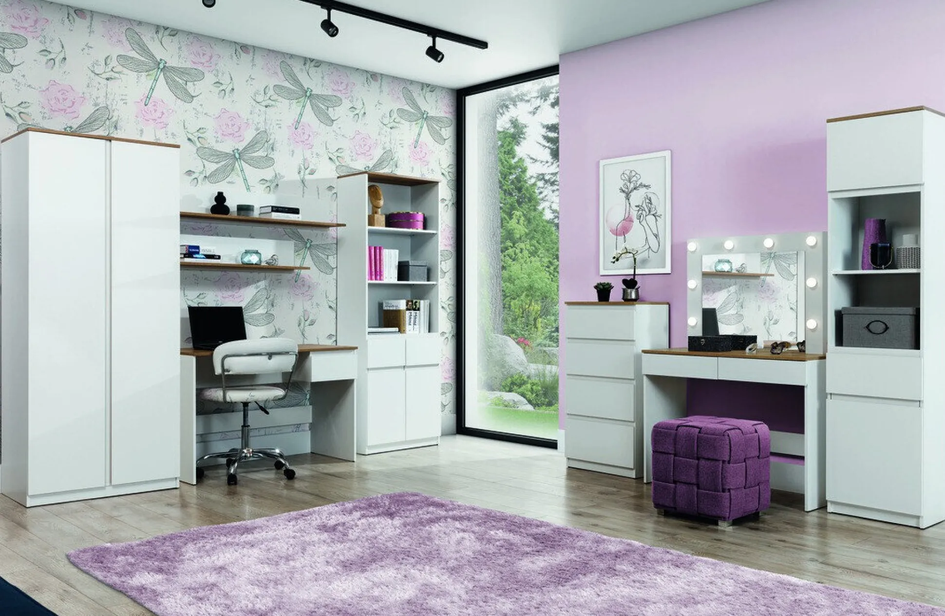 Kommode Catelbi 103 (Hvid + Egetræ)