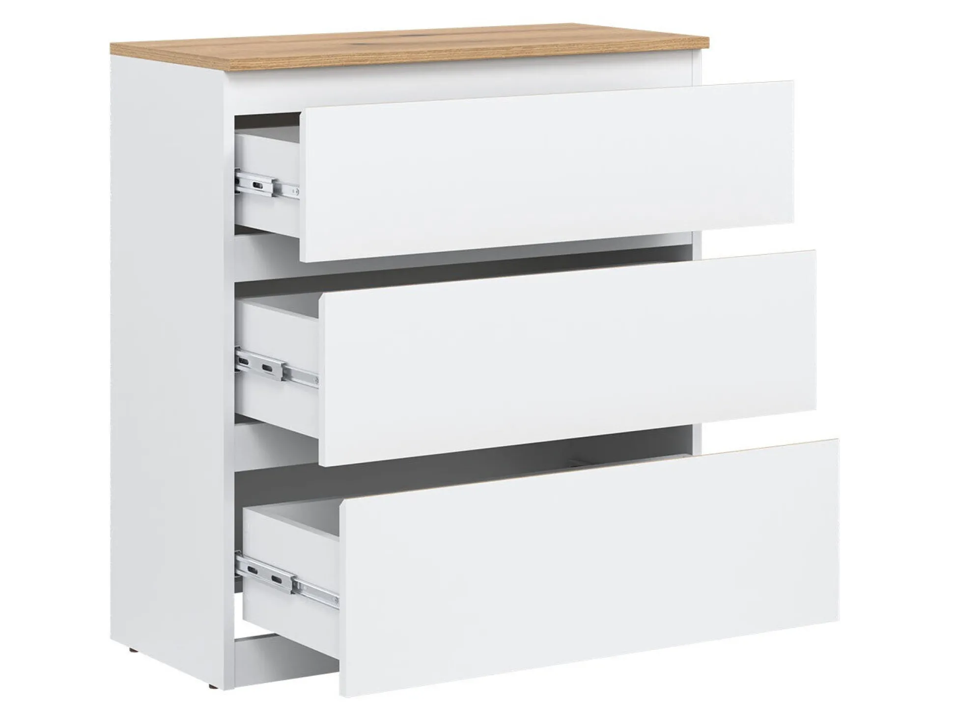 Kommode Catelbi 101 (Hvid + Egetræ)