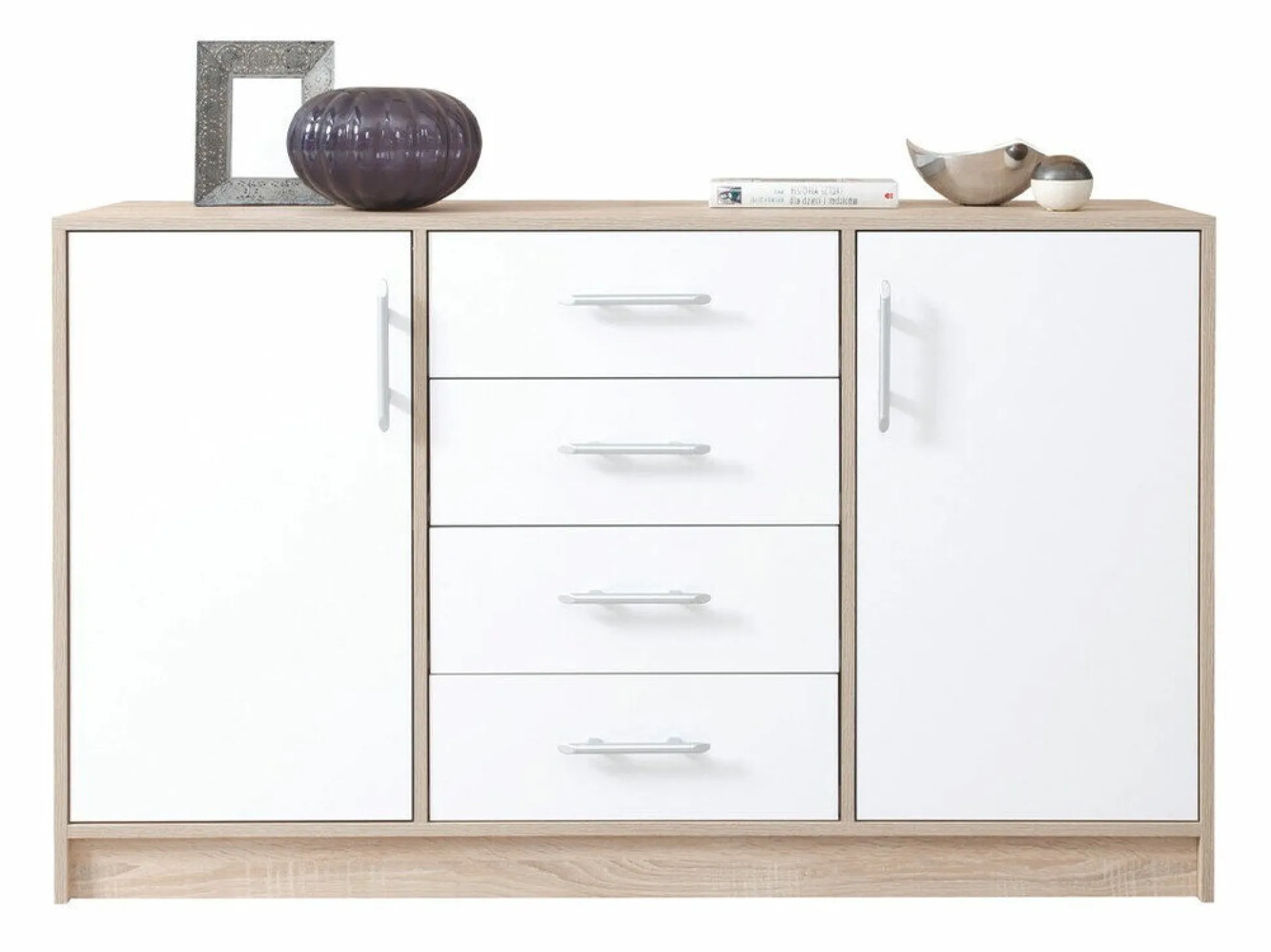 Kommode Cavmero 109 (Sonoma eg + Hvid)