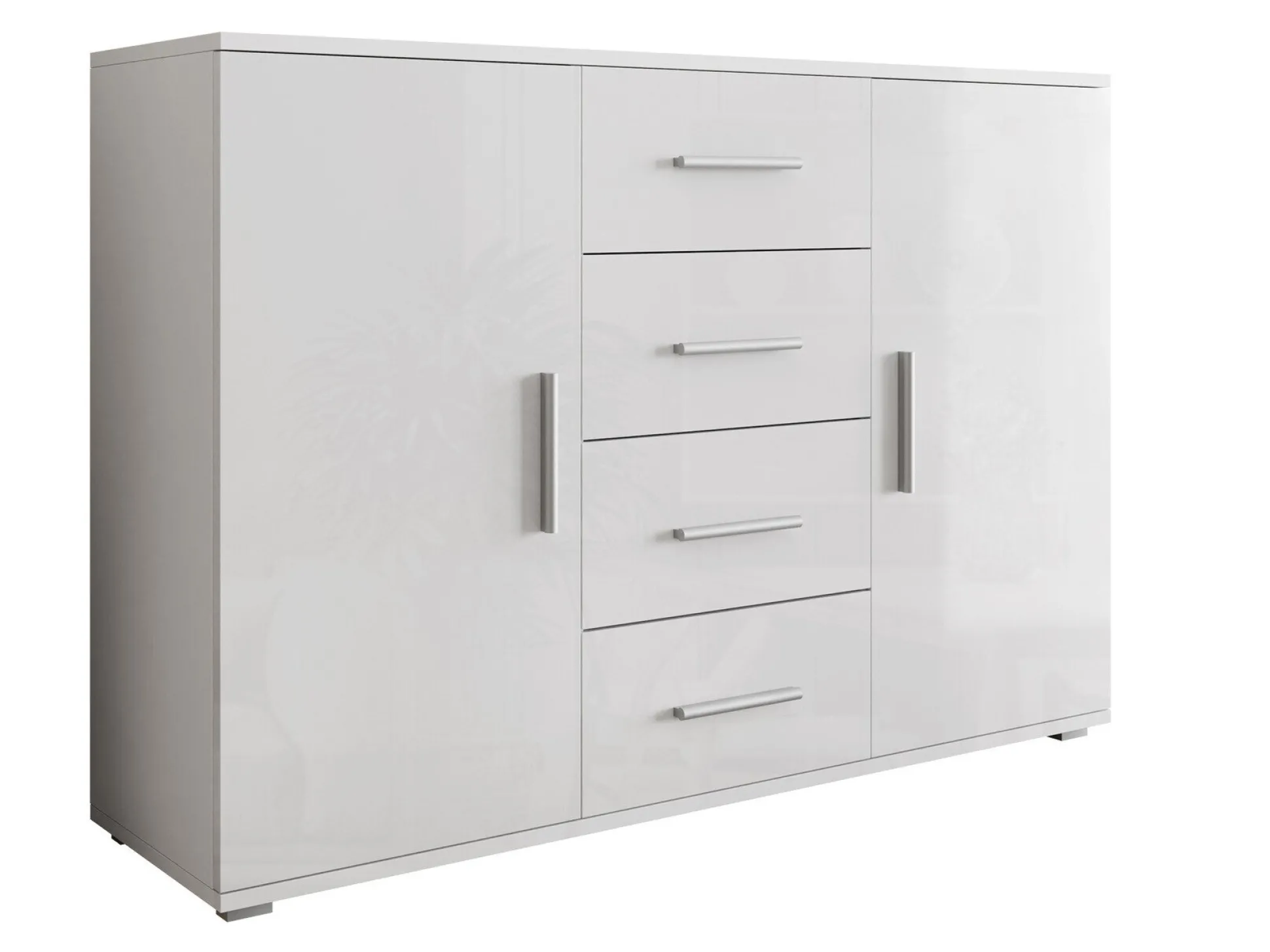 Kommode Charlotte 118 (Hvid + Glansfuld hvid)