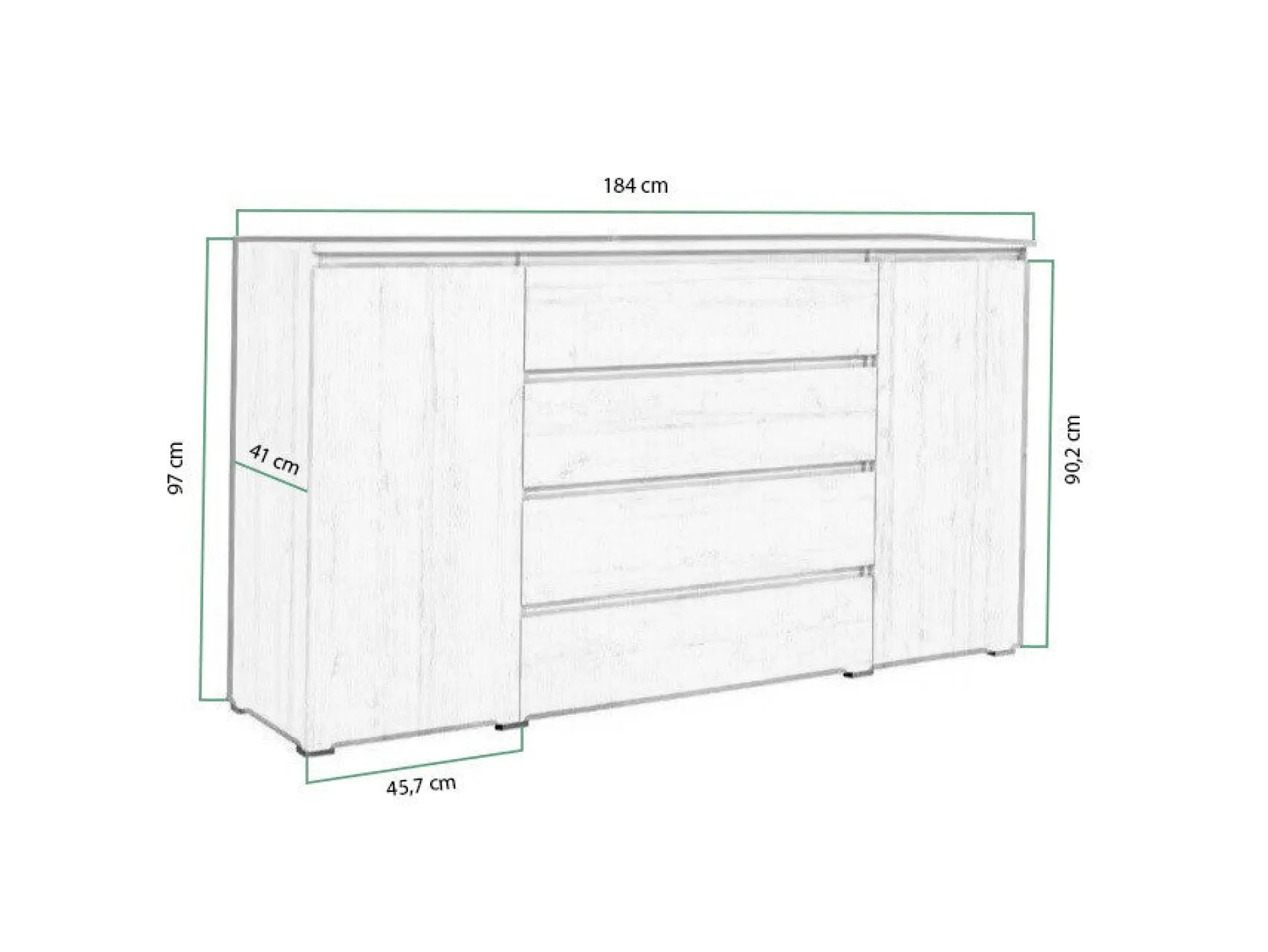 Kommode Cirdora 105 (Sonoma eg)