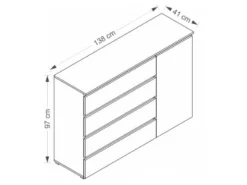 Kommode Cirdora 104 (Sonoma eg)