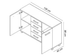 Kommode Cirevau 137 (Wenge)