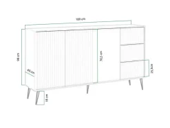 Kommode Cirferi 102 (Hvid + Gylden)