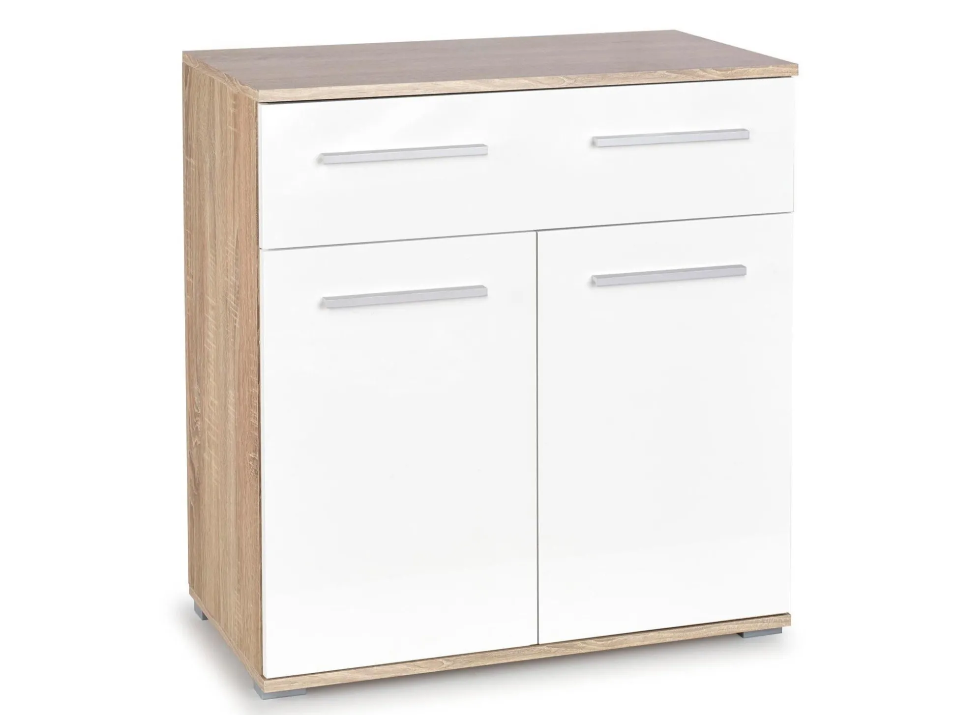 Kommode Cirveso 100 (Sonoma eg + Glansfuld hvid)