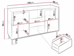 Kommode Comfivo Delruva I (Sort)
