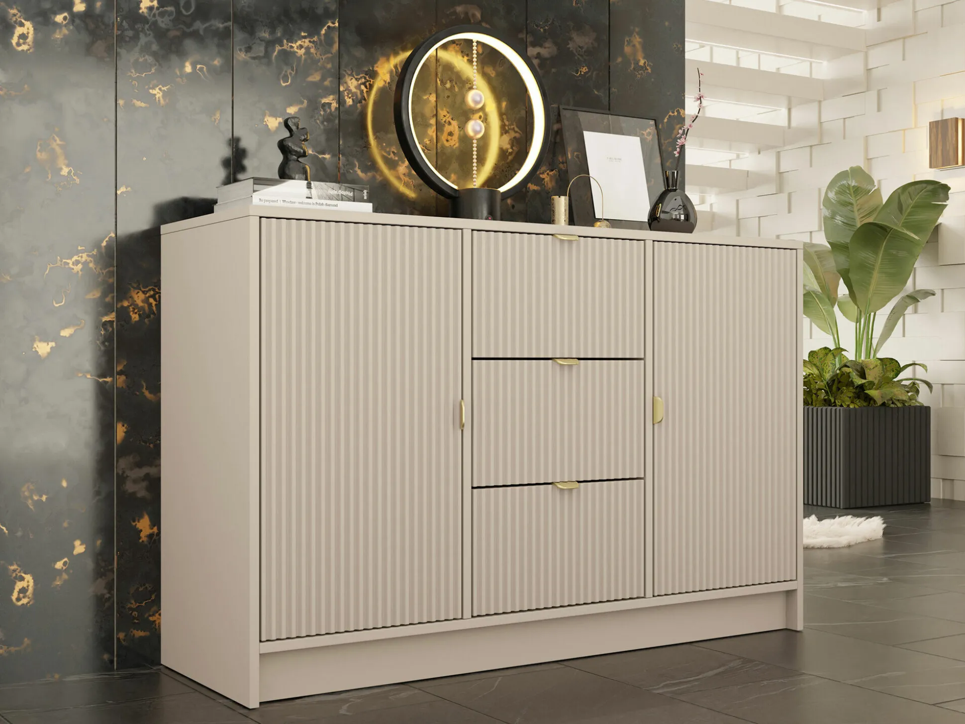 Kommode Comfivo Papilio (Beige)
