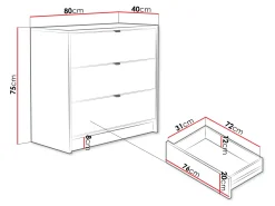 Kommode Comfivo Papilio I (Beige)