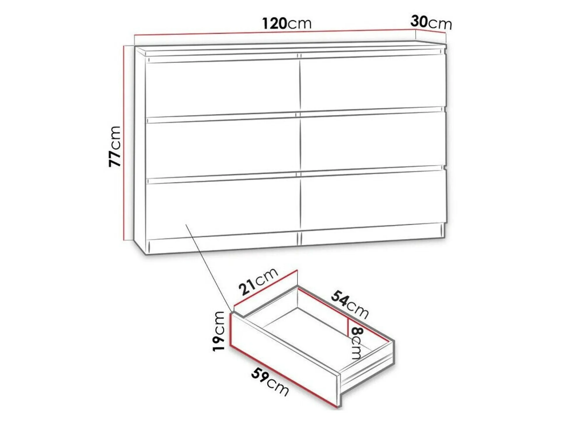 Kommode Comfivo Structor V (Hvid)