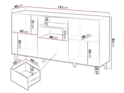 Kommode Dicto (Sort)