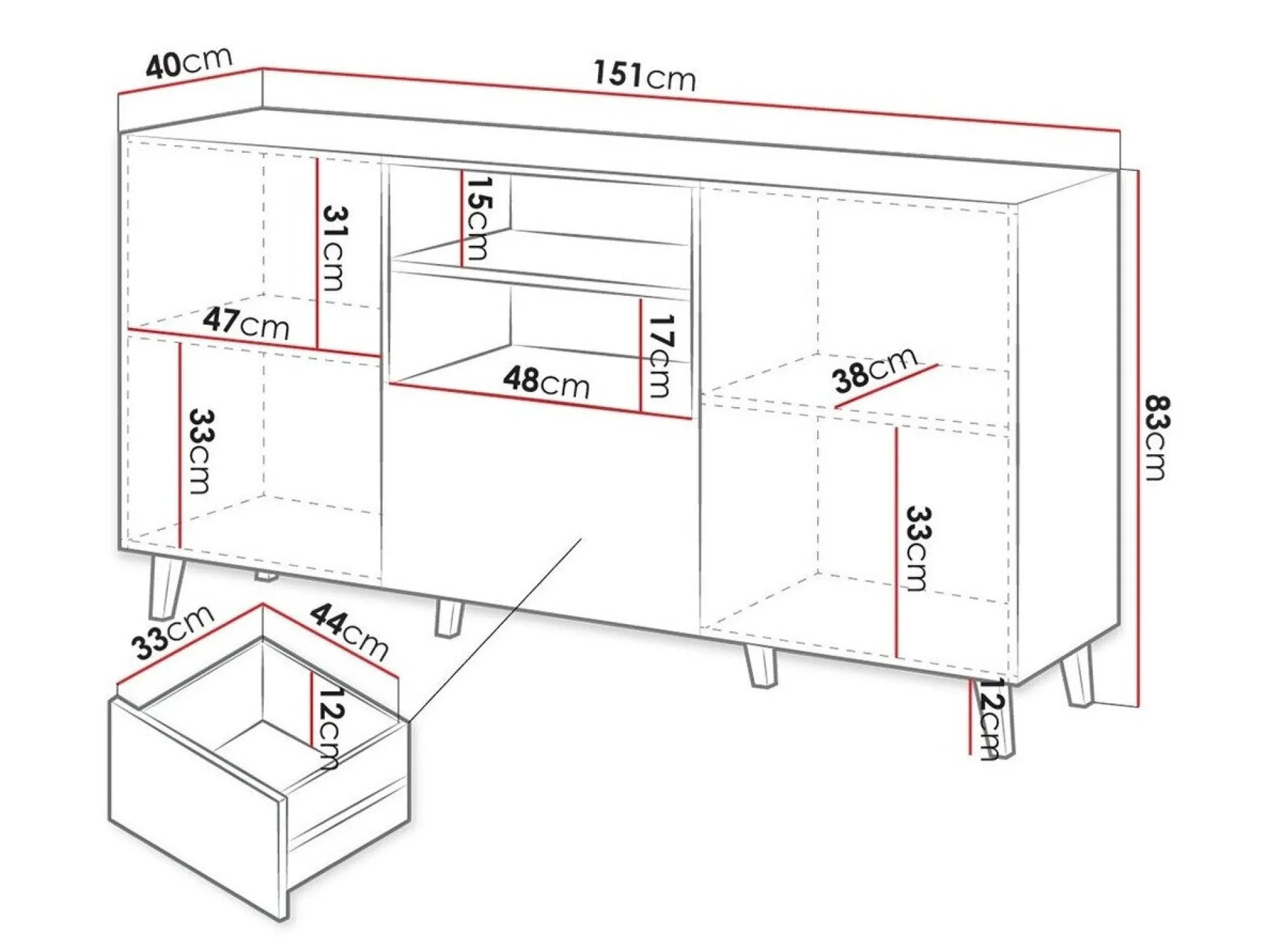 Kommode Dicto (Sort)