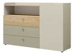 Kommode Domcali 107 (Grå + Egetræ)