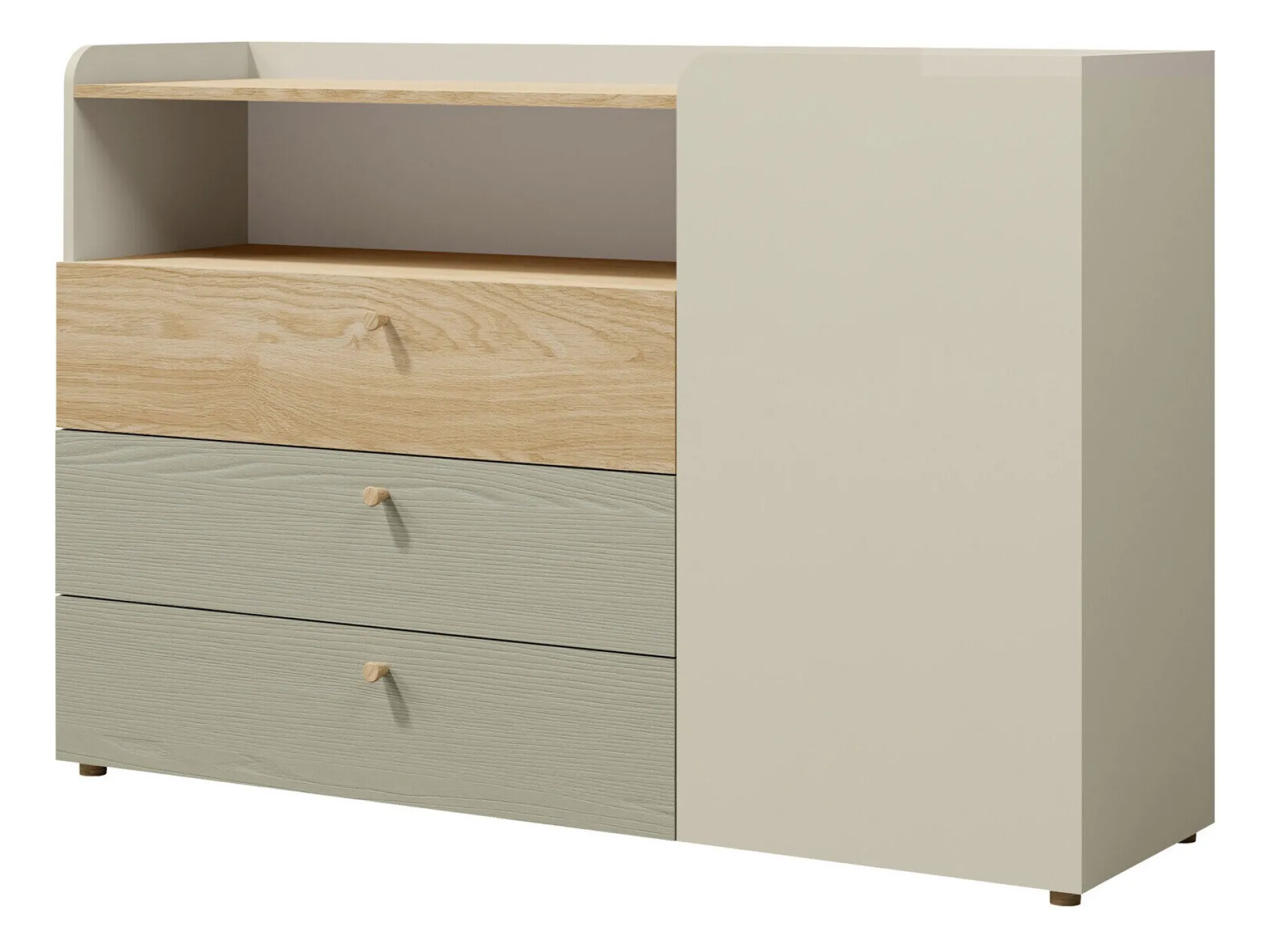 Kommode Domcali 107 (Grå + Egetræ)