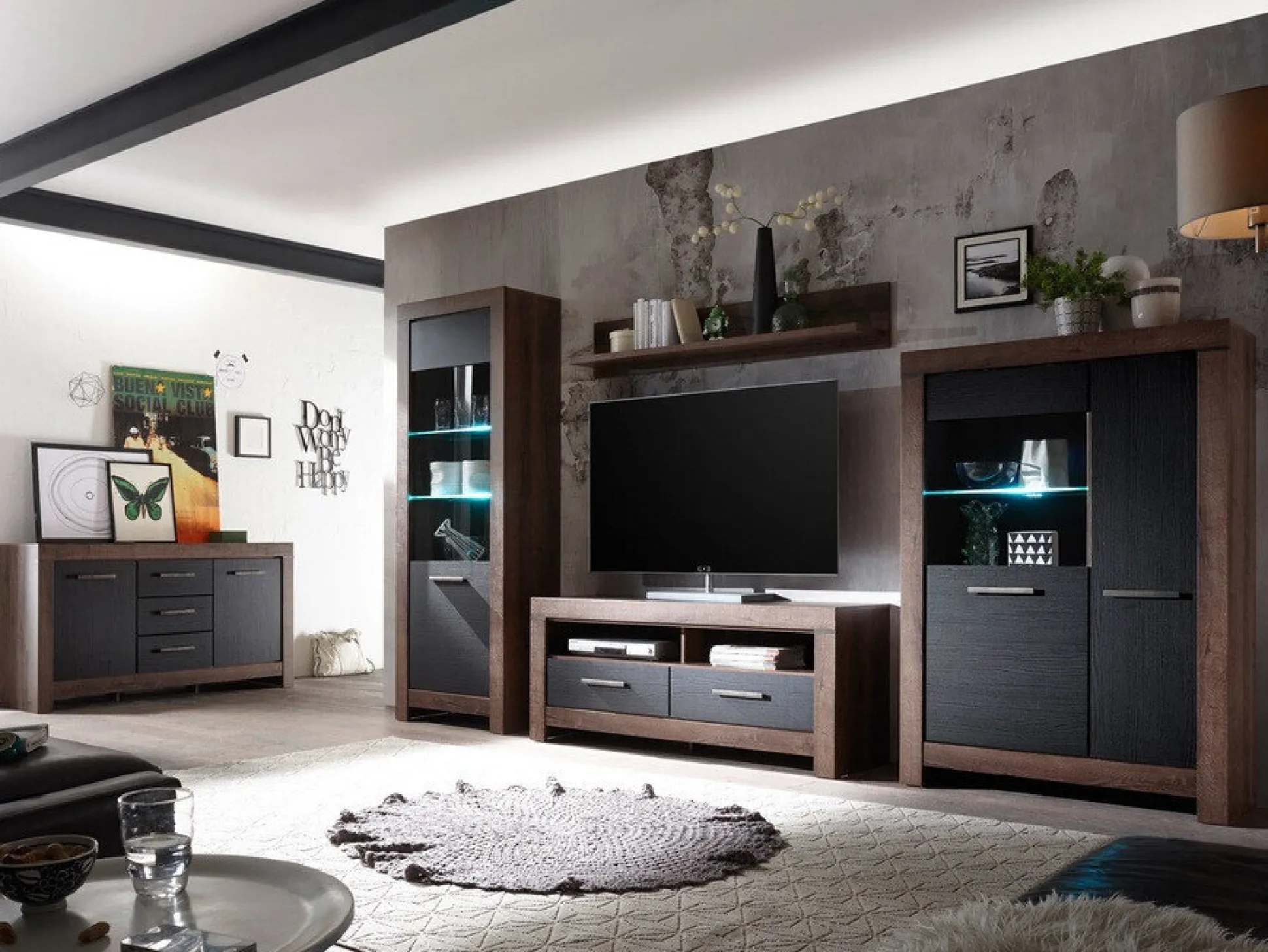 Kommode Dunfelu 100 (Kloster eg + Sort eg)