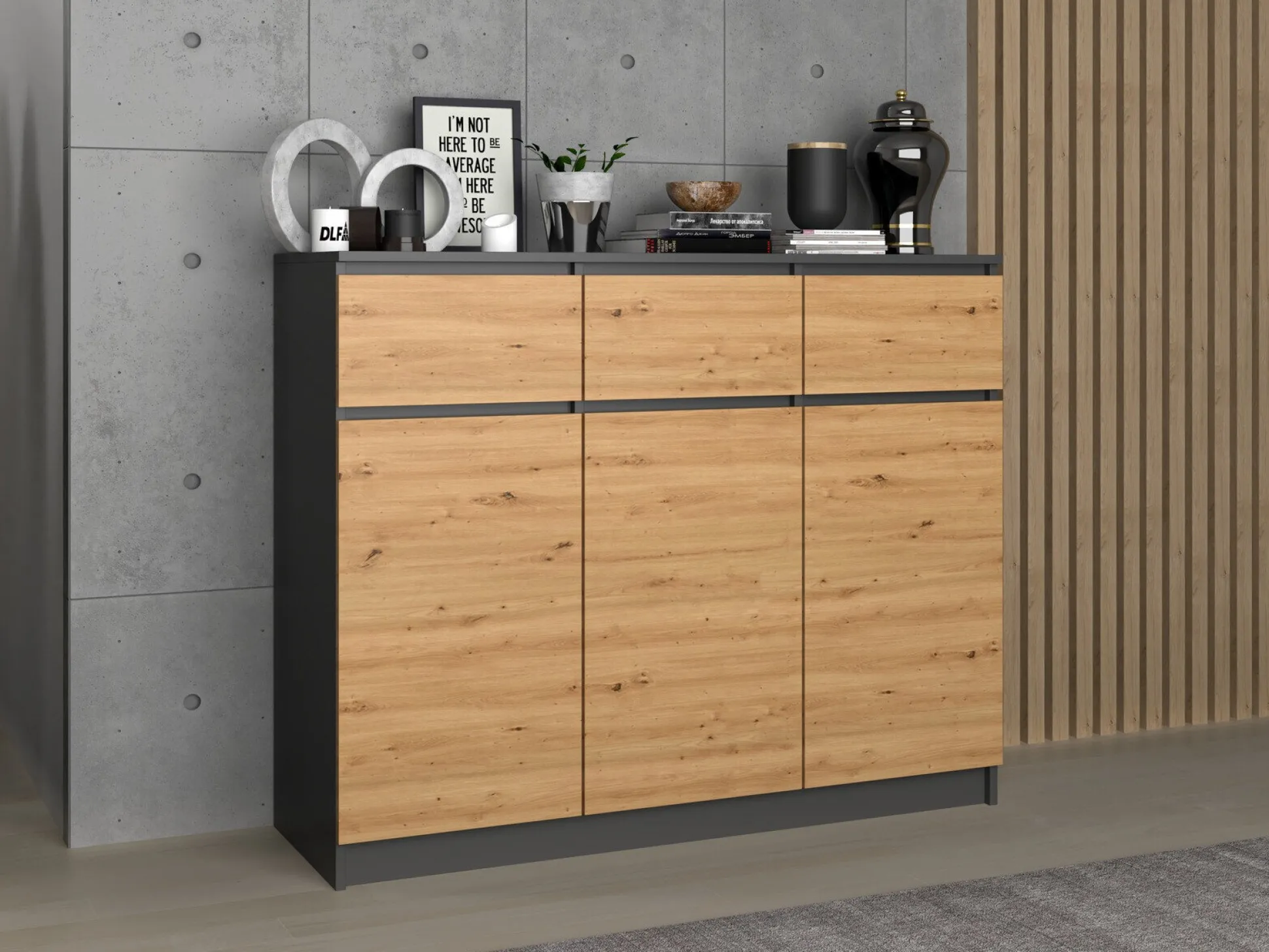 Kommode Elbvelu 115 (Antracit + Artisan eg)