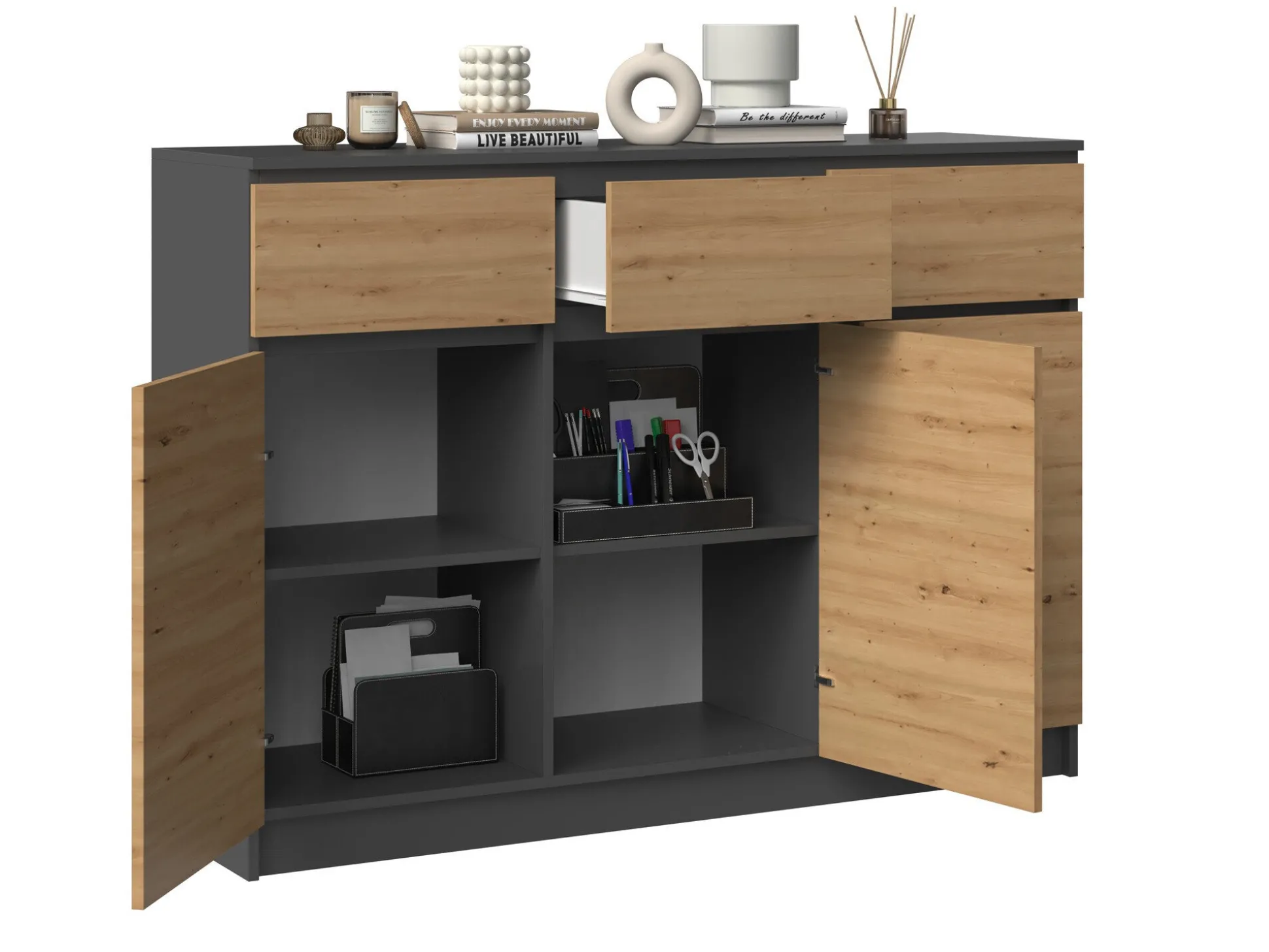 Kommode Elbvelu 115 (Antracit + Artisan eg)